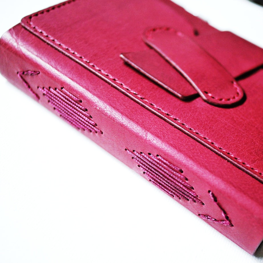 Asymmetria Leather Journal – Handmade Maroon Journal, Fountain Pen Friendly