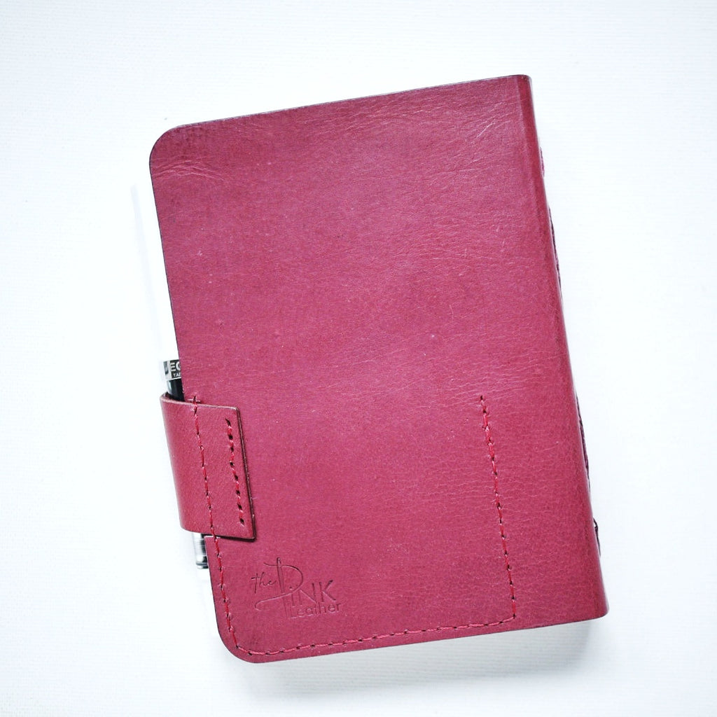 Asymmetria Leather Journal – Handmade Maroon Journal, Fountain Pen Friendly