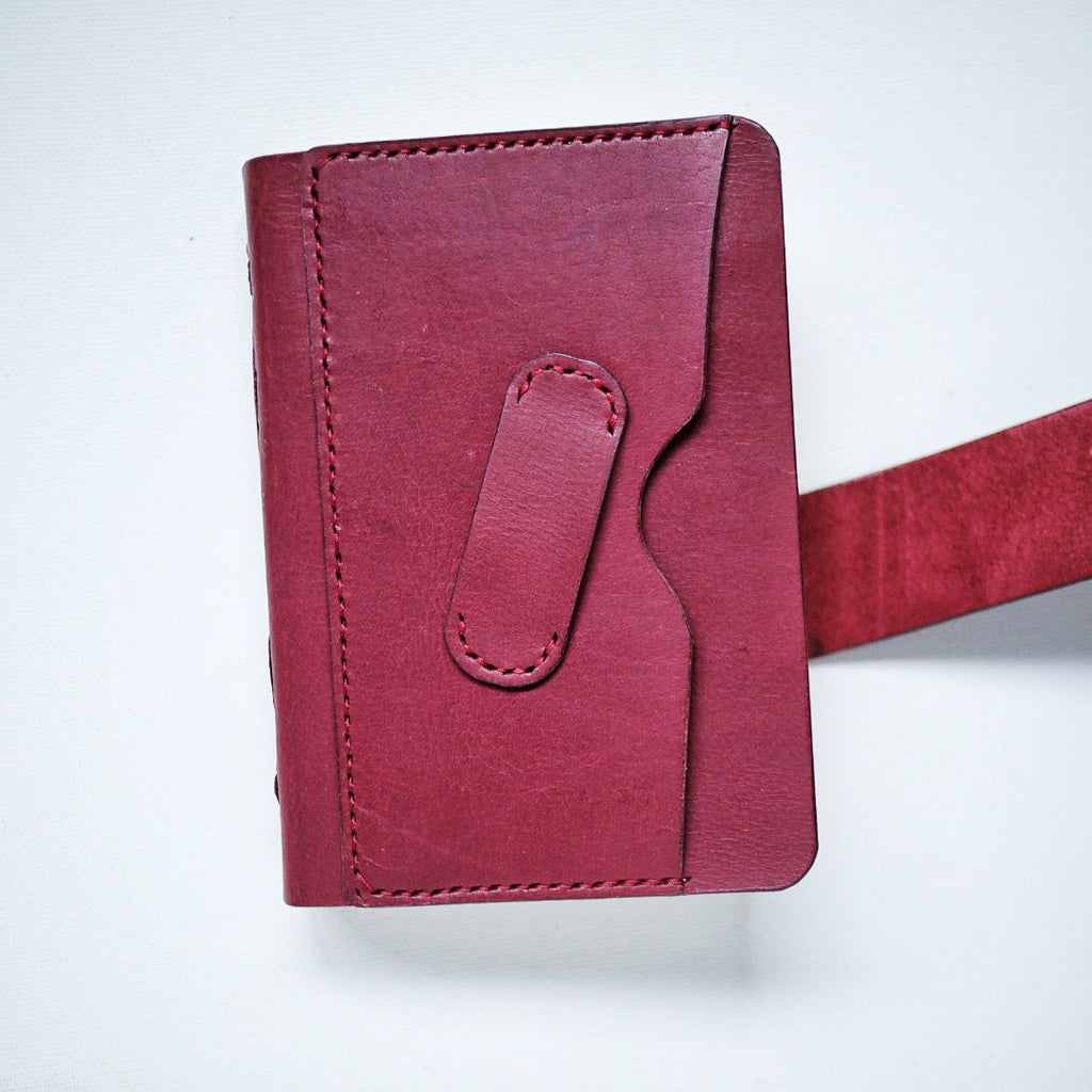 Asymmetria Leather Journal – Handmade Maroon Journal, Fountain Pen Friendly