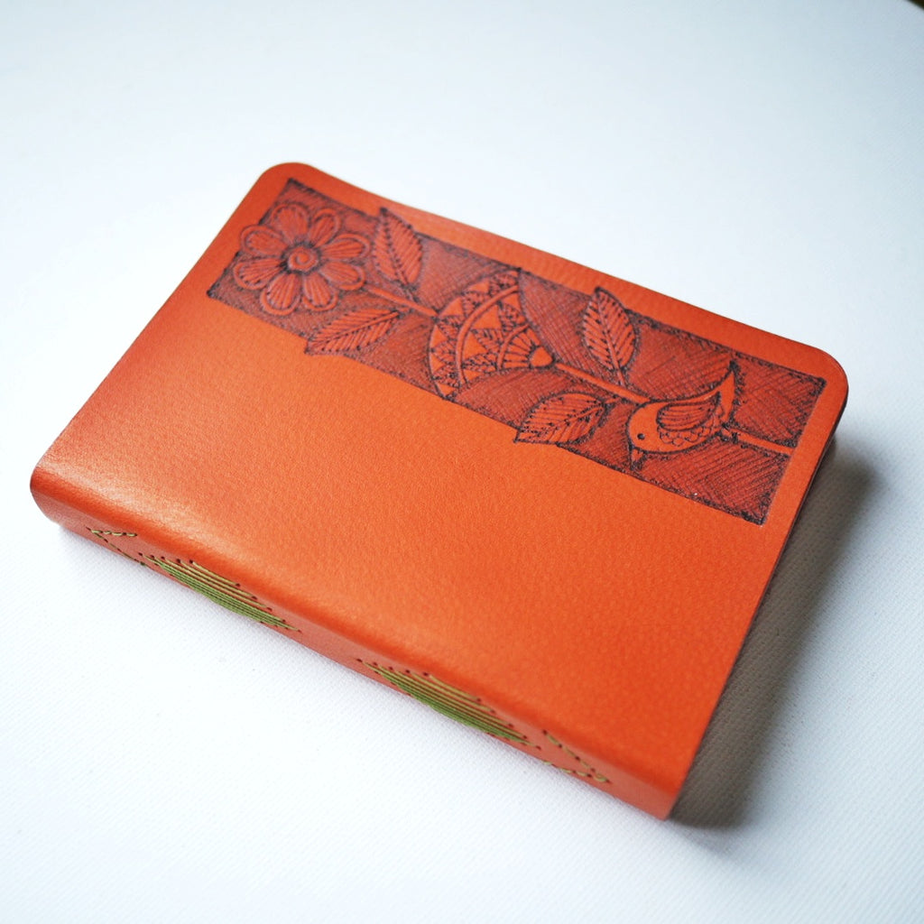 Flora Handbound Leather Journal – Handmade, Pyrographed Cover