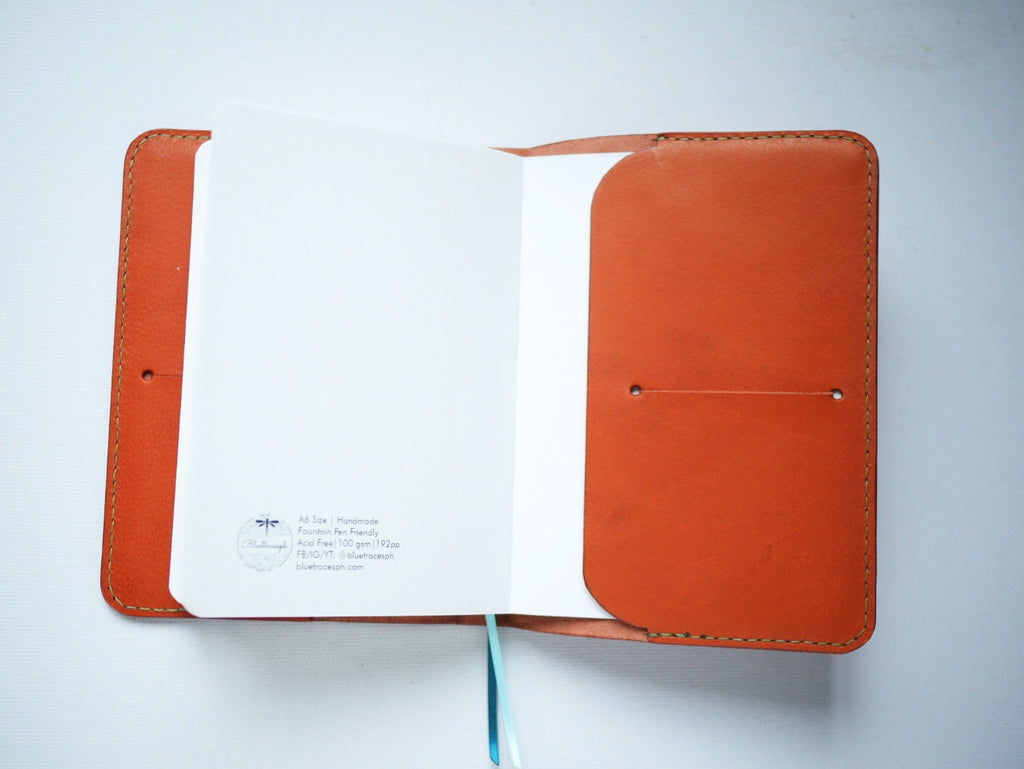 Flora Refillable Leather Journal Cover – Hand-Pyrographed, Insert Included