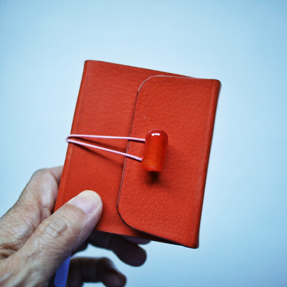 One-of-a-Kind: Handcrafted Buffalo Leather Mini Refillable Journal – Agate Edition