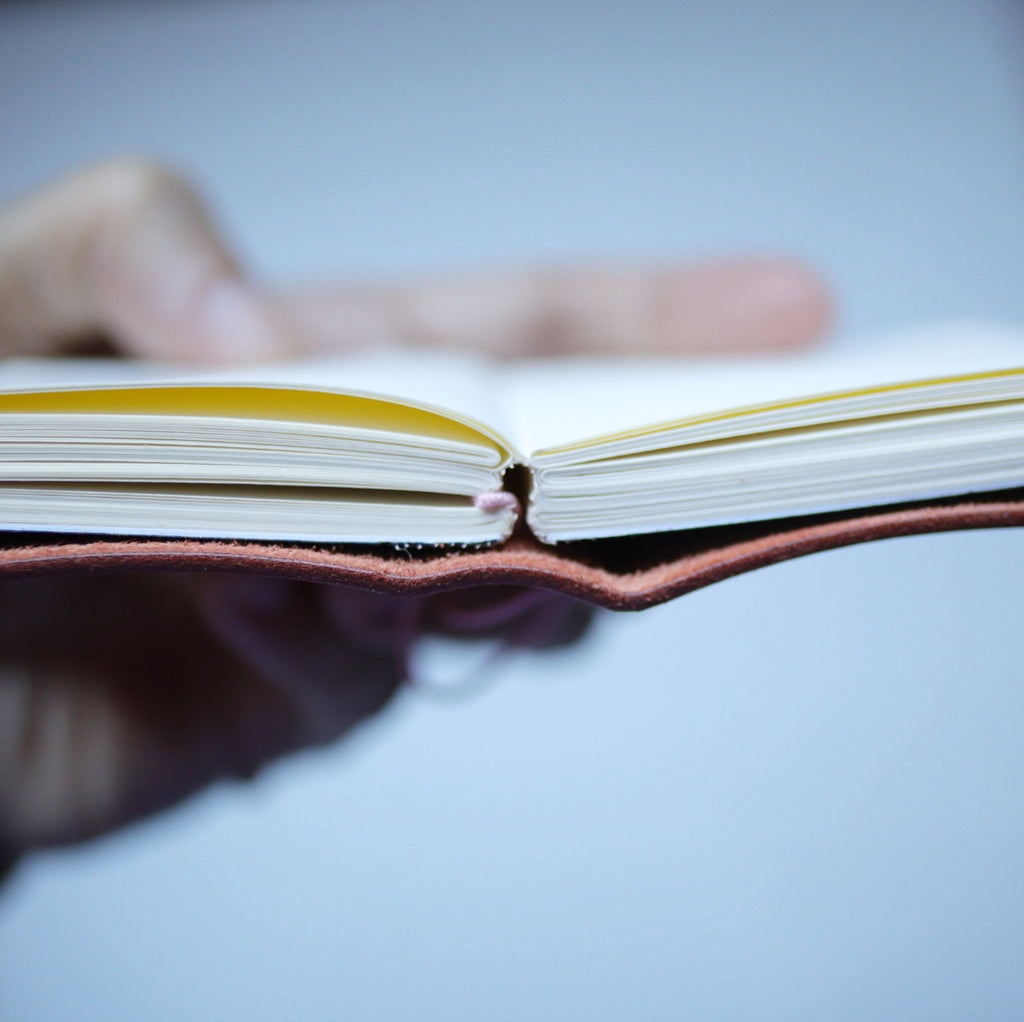 One-of-a-Kind: Handcrafted Buffalo Leather Mini Refillable Journal – Agate Edition